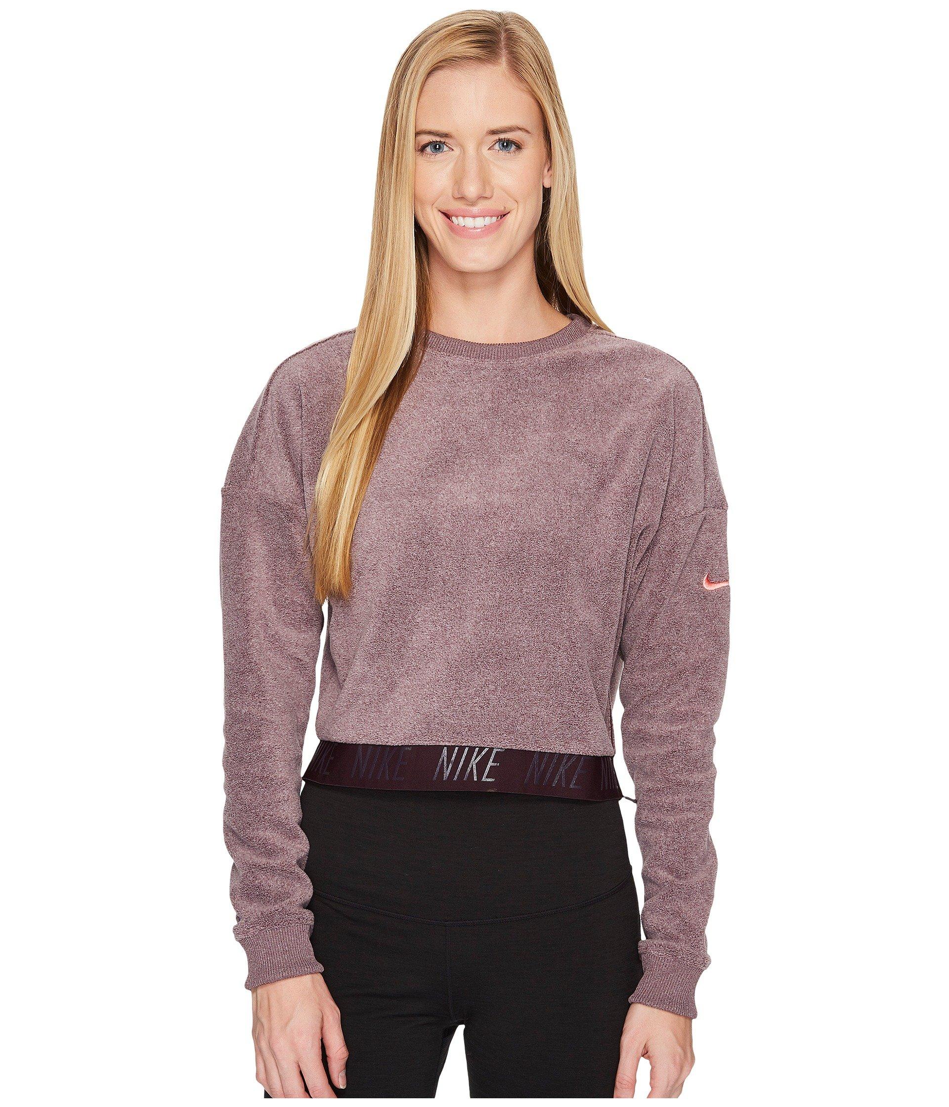 nike cropped french terry training top