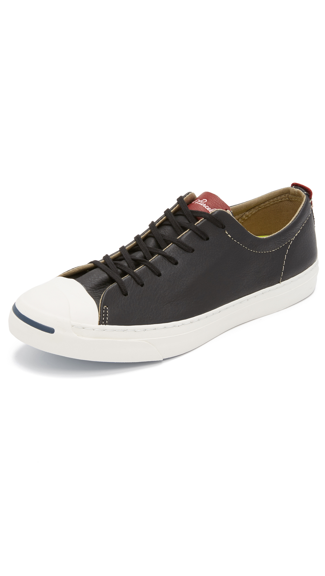 Converse Jack Purcell Jack Tumbled Leather Sneakers In Black/egret/back ...