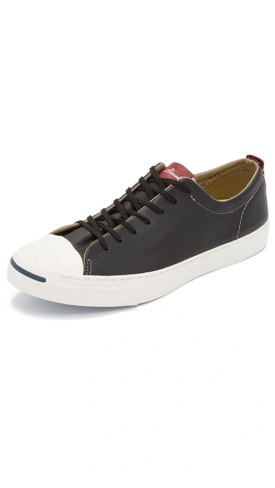 Converse Jack Purcell Jack Tumbled Leather Sneakers In Black/egret/back  Alley Brink | ModeSens