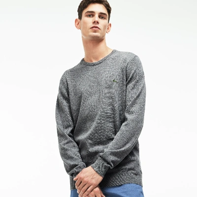 Lacoste Men's Cotton Jersey Crewneck Sweater In Grey