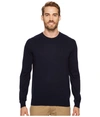 Lacoste 100% Cotton Jersey Crew Neck Sweater In Navy Blue