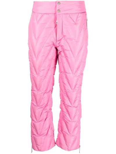 Khrisjoy Chevron Quilted Ski Trousers In Pink