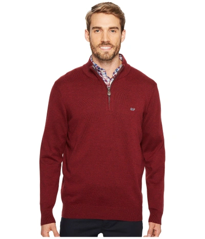 Vineyard Vines Palm Beach Quarter-zip Sweater In Crimson