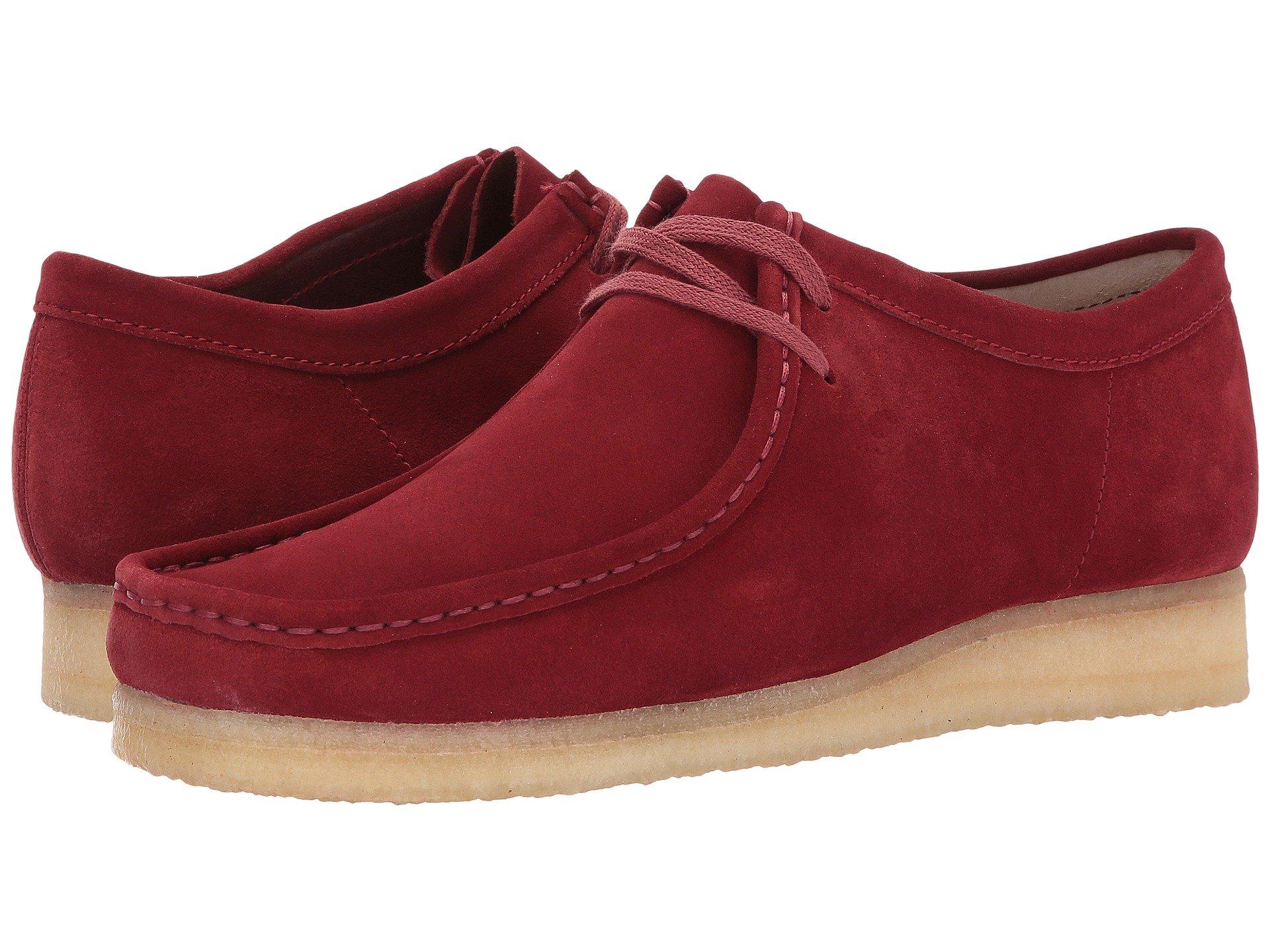 clarks red suede shoes