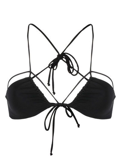 Nensi Dojaka Gathered-detail Bikini Top In Black