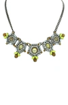 Olivia Welles Zanina Bib Necklace In Gunmetal / Multi