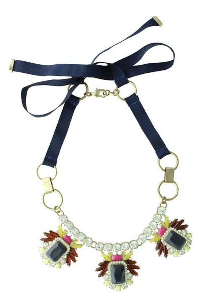 Olivia Welles Rena Ribbon Necklace In Gold / Multi