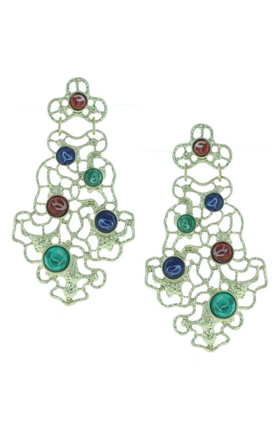 Olivia Welles Nina Rainbow Dangle Earrings In Gold / Multi