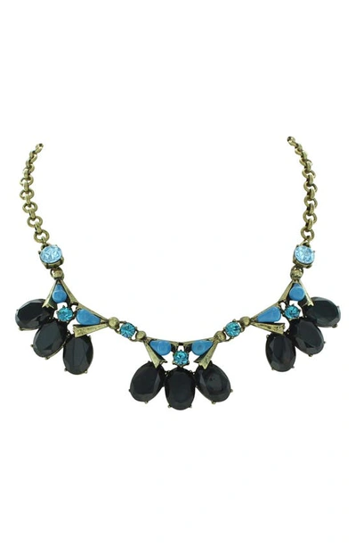 Olivia Welles Emma Cluster Bib Necklace In Silver