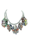 Olivia Welles Jania Statement Collar Necklace In Silver / Multi