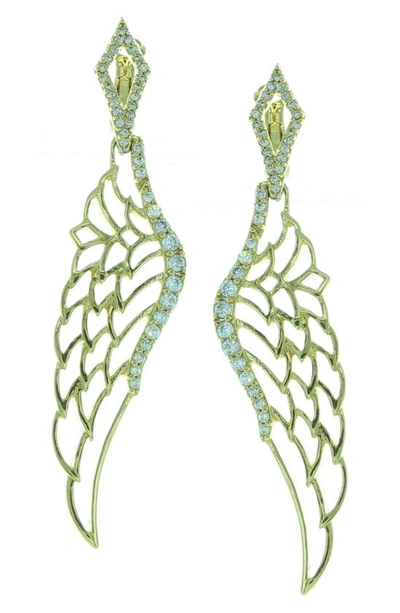 Olivia Welles Angel Wing Earrings In Gold / Clear