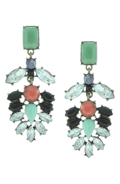 Olivia Welles Lindsay Jeweled Chandelier Earrings In Gold / Multi