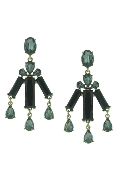 Olivia Welles Mackenzie Chandelier Earrings In Gold / Black