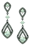 Olivia Welles Silver Plated Cleo Crystal Earrings In Gunmetal / Clear