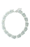 Olivia Welles Diana Crystal Cluster Necklace In Silver / Black