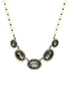 Olivia Welles Silver-tone Royally Oval Bib Necklace In Silver / White