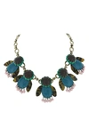 Olivia Welles Garden Party Collar Necklace In Gold / Turquoise