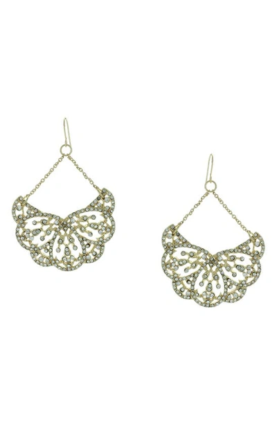 Olivia Welles Alani Crystal Detail Drop Earrings In Gold / Clear