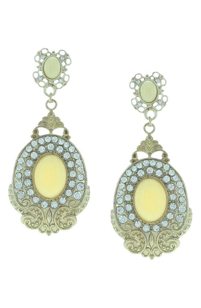 Olivia Welles Harper Statement Earrings In Gold / White