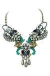 Olivia Welles Gabriella Glam Necklace In Gold / Blue / Green