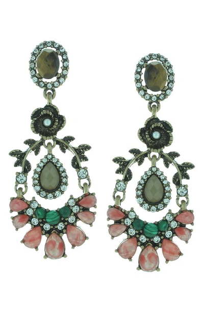 Olivia Welles Gala Ready Chandelier Earrings In Gold / Multi