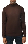 X-ray Core Mock Neck Knit Sweater In Dark Brown