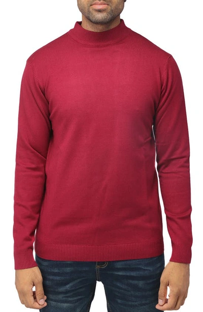 X-ray Core Mock Neck Knit Sweater In Dark Burgundy