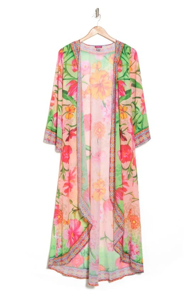 Ranee's Floral Print Duster In Ombre