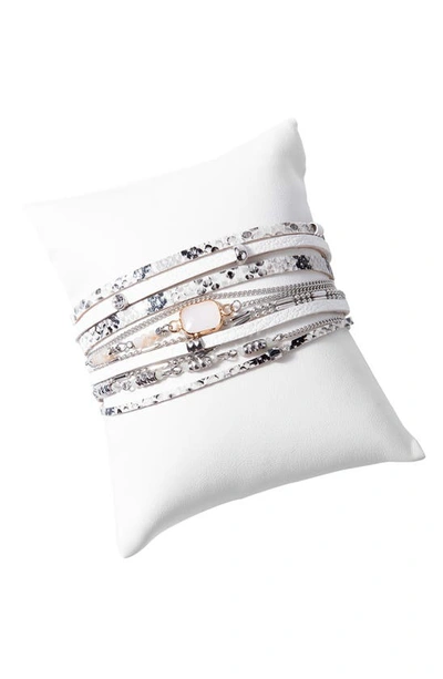 Saachi Serlina Leather Bracelet In White