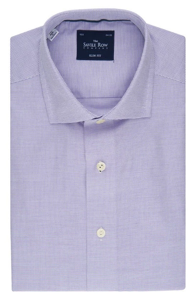 Savile Row Co Royal Dot Oxford Slim Fit Dress Shirt In Purple