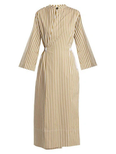 Joseph Laury Striped Cotton Dress In Beige