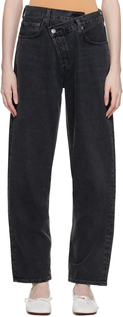 Agolde Criss Cross Mid-rise Straight-leg Jeans In Shambles