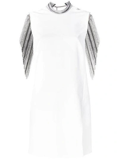 Versace Beaded Dress In White