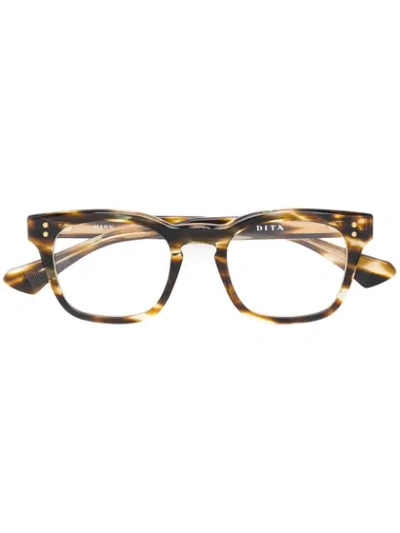Dita Eyewear Mann Square Frame Glasses In Brown