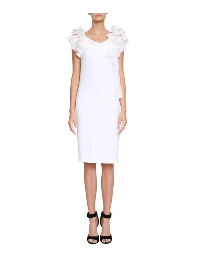 Givenchy Ruffled Jersey Dress In Bianco
