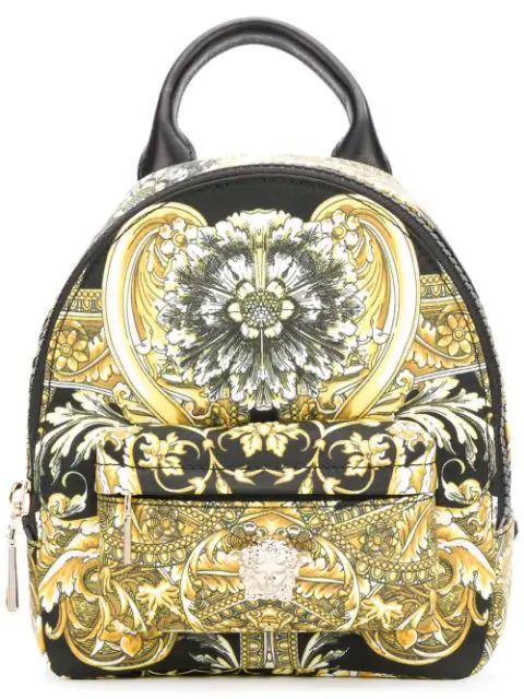 Versace Baroccoflage Backpack - Yellow In Black | ModeSens