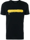 Diesel Black Gold Paint Brush T-shirt In Black