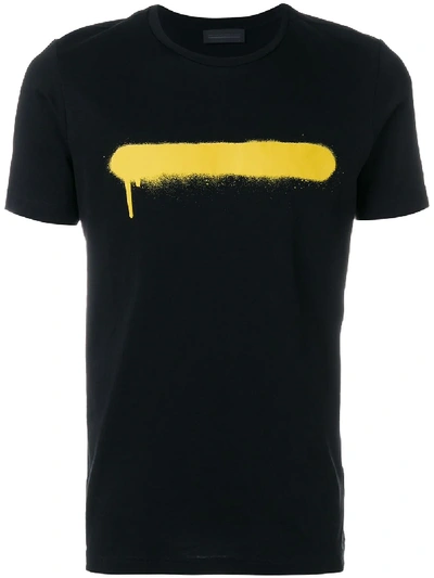 Diesel Black Gold Paint Brush T-shirt In Black