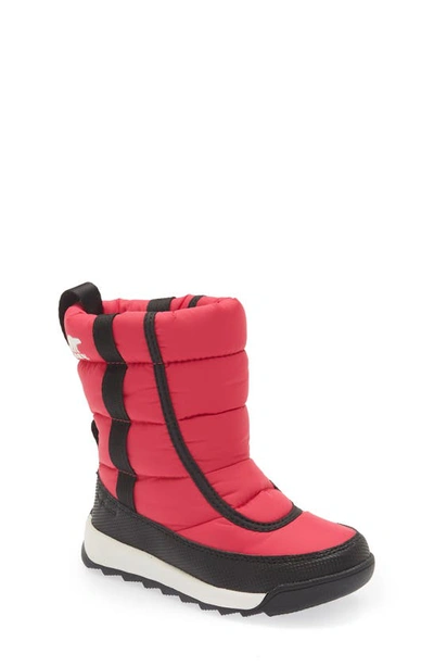 Sorel Kids' Whitney Ii Puffy Waterproof Boot In Cactus Pink/ Black