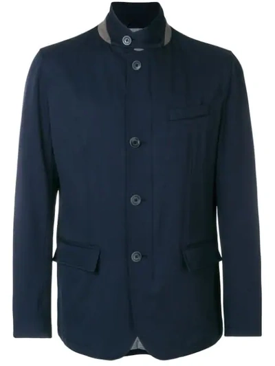 Herno Casual Button Jacket In Blue