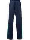 Versace Two Tone Track Pants In Blue