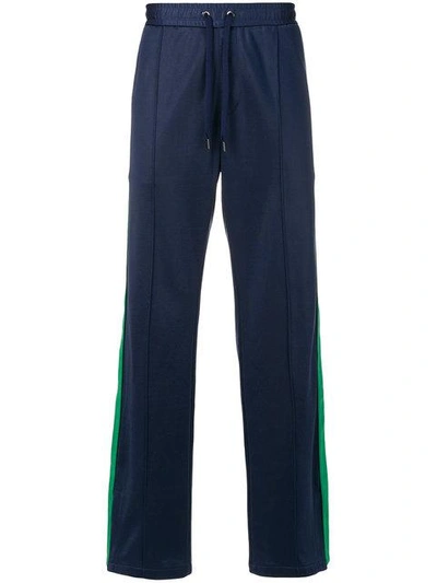 Versace Two Tone Track Pants In Blue