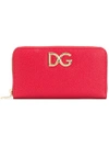 Dolce & Gabbana Logo Zip-around Wallet In Red