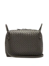 Bottega Veneta Nodini Intrecciato Leather Cross-body Bag In Dark Grey