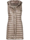 Herno Long Padded Vest In Grey