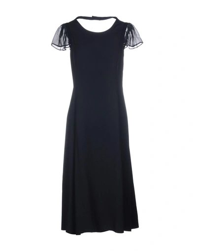 Emporio Armani Midi Dress In Dark Blue