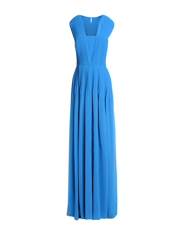 Badgley Mischka Long Dress In Azure | ModeSens
