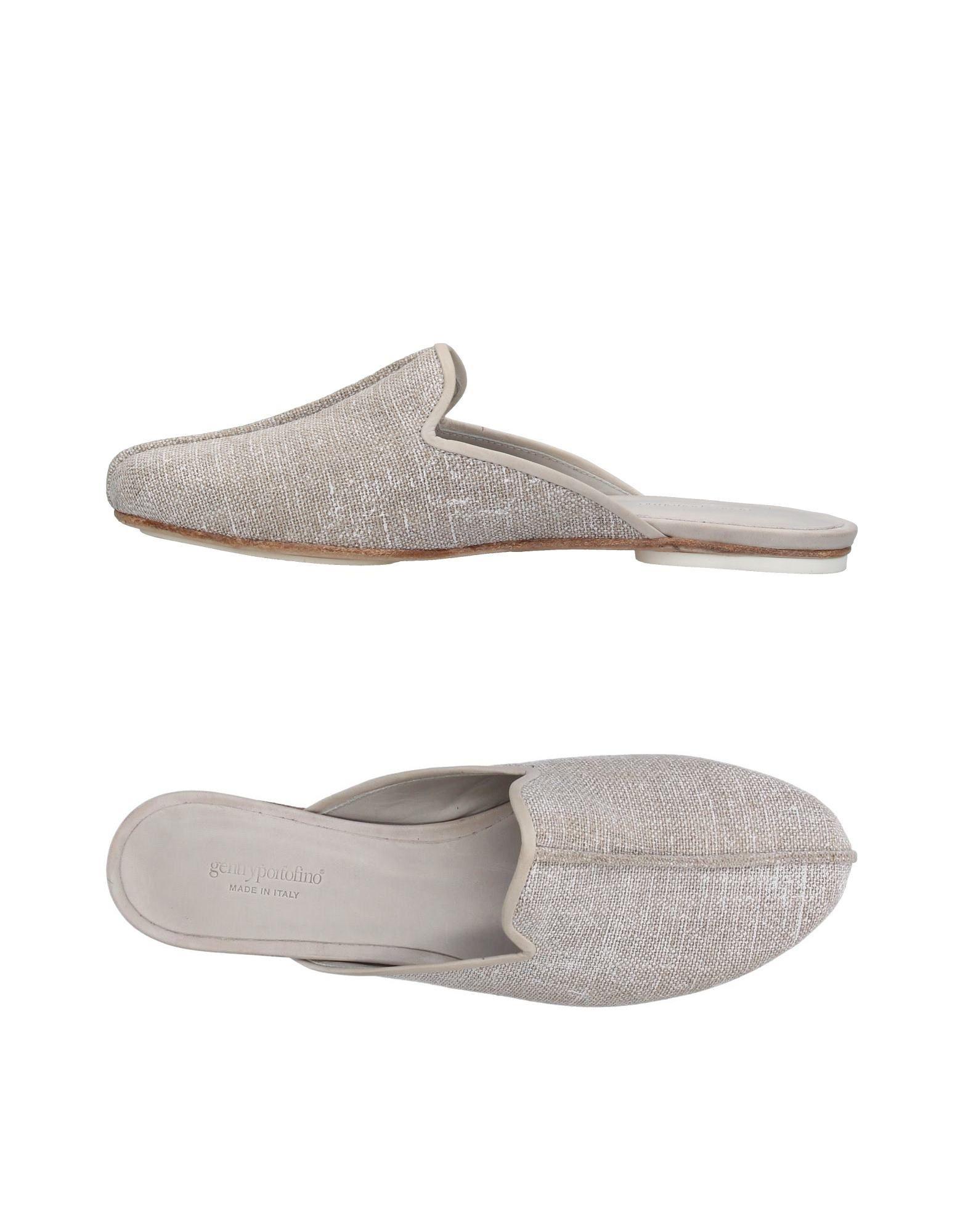 light grey mules
