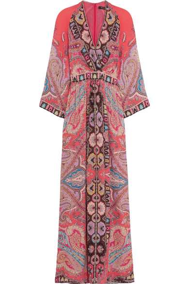 Etro Printed Silk Crepe De Chine Maxi Dress | ModeSens