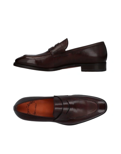 Santoni Loafers In Dark Brown